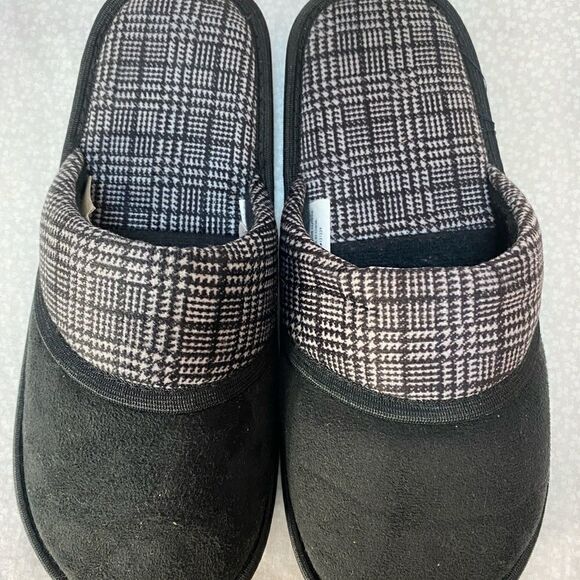 GOLDTOE Men's Size MEDIUM (8-9) Black Memory Foam Slippers - Picture 3 of 8